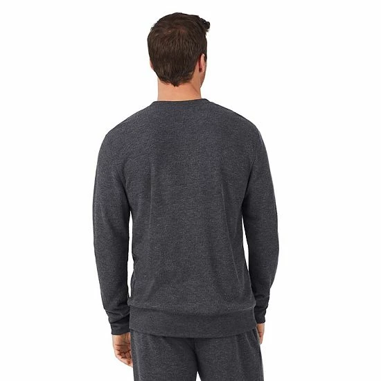 Men's Cuddl Duds® Midweight Waffle Thermal Relaxed-Fit Top Black 2 Men's Cuddl Duds® Midweight Waffle Thermal Relaxed-Fit Top Black - Image 2