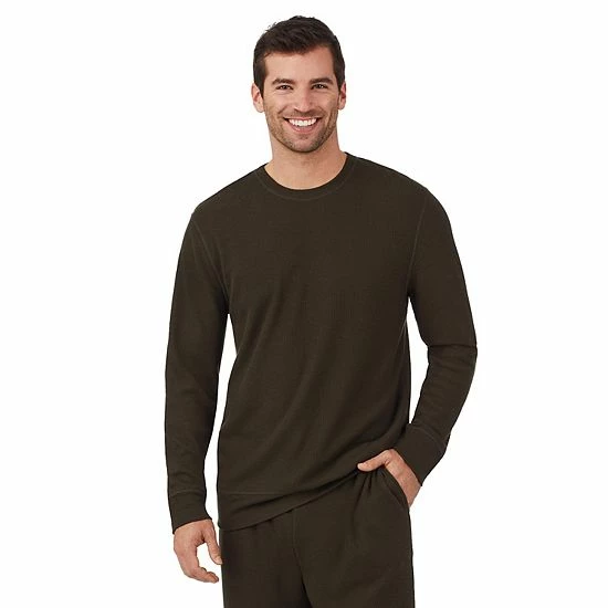 Men's Cuddl Duds® Midweight Waffle Thermal Relaxed-Fit Top Black 4 Men's Cuddl Duds® Midweight Waffle Thermal Relaxed-Fit Top Black - Image 4