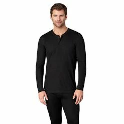 Men's Cuddl Duds® Heavyweight ProExtreme Performance Baselayer Henley Top Charcoal Heather -Cuddl Duds shop unnamed file 2250