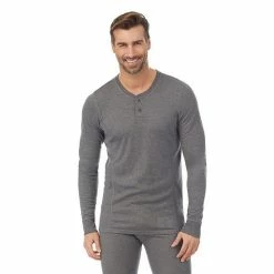 Men's Cuddl Duds® Heavyweight ProExtreme Performance Baselayer Henley Top Charcoal Heather -Cuddl Duds shop unnamed file 2251