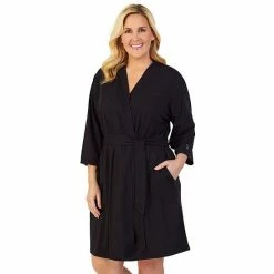 Plus Size Cuddl Duds® Essentials Wrap Robe Black -Cuddl Duds shop unnamed file 2262