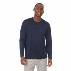 Men's Cuddl Duds® Far-Infrared Enhance Pajama Henley Navy -Cuddl Duds shop unnamed file 2270
