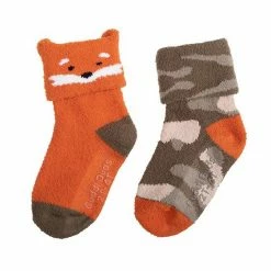 Toddler Boy Cuddl Duds 2 Pack Fox & Camo Socks