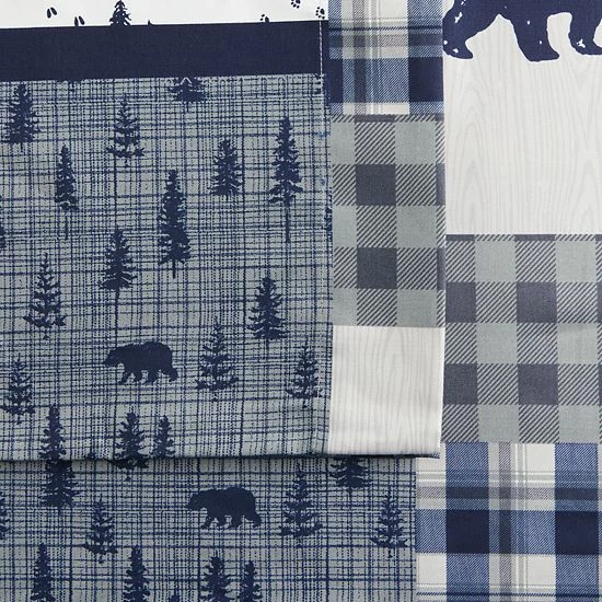 Cuddl Duds® Microfiber Sheet Set With Pillowcases Blue Lodge 7 Cuddl Duds® Microfiber Sheet Set With Pillowcases Blue Lodge - Image 7