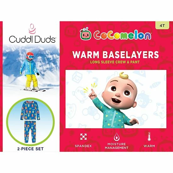 Toddler Boy Cuddl Duds® CoComelon 2 Piece Base Layer Set 2 Toddler Boy Cuddl Duds® CoComelon 2 Piece Base Layer Set - Image 2