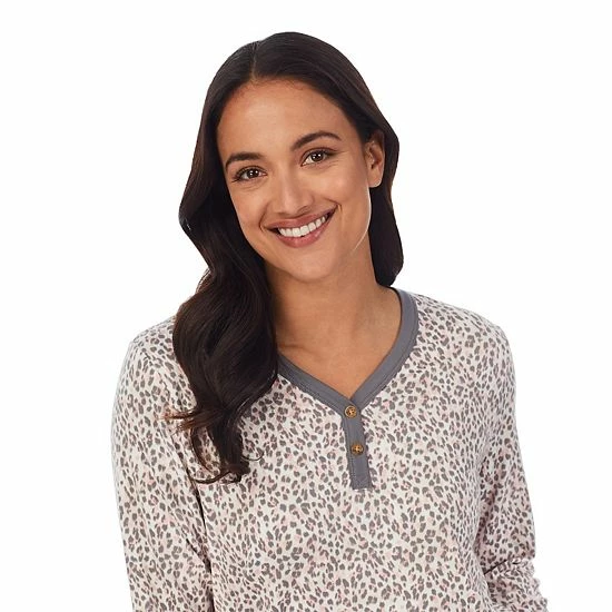 Women's Cuddl Duds® Henley Pajama Top And Banded Bottom Pajama Pants Sleep Set Blue Dog 4 Women's Cuddl Duds® Henley Pajama Top And Banded Bottom Pajama Pants Sleep Set Blue Dog - Image 4