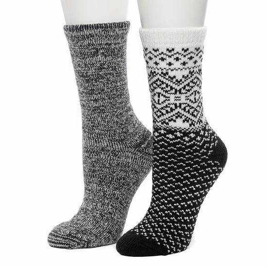 Women's Cuddl Duds 2 Pair Pack Boarder Diamond With Fairisle Spacedye Crew Socks Burnished Lilac 6 Women's Cuddl Duds 2 Pair Pack Boarder Diamond With Fairisle Spacedye Crew Socks Burnished Lilac - Image 6