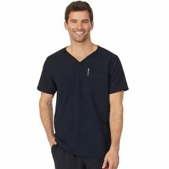 Men's Cuddl Duds® Scrubs Classic V-Neck Top With Pockets Navy Heather -Cuddl Duds shop unnamed file 2348