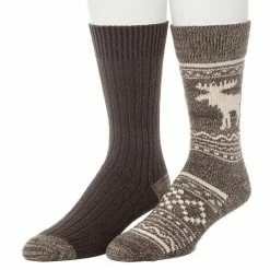 Men's ClimateSmart By Cuddl Duds 2-Pack Moose Stripe Crew Socks Black 6 Men's ClimateSmart By Cuddl Duds 2-Pack Moose Stripe Crew Socks Black -Cuddl Duds shop unnamed file 2359