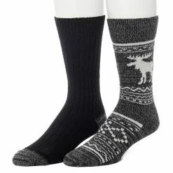 Men's ClimateSmart By Cuddl Duds 2-Pack Moose Stripe Crew Socks Black 7 Men's ClimateSmart By Cuddl Duds 2-Pack Moose Stripe Crew Socks Black -Cuddl Duds shop unnamed file 2360