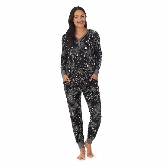 Women's Cuddl Duds® Henley Pajama Top And Banded Bottom Pajama Pants Sleep Set Blue Dog 5 Women's Cuddl Duds® Henley Pajama Top And Banded Bottom Pajama Pants Sleep Set Blue Dog - Image 5