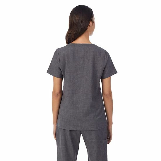 Petite Cuddl Duds® Scrubs V-Neck Top With 3 Pockets Black 2 Petite Cuddl Duds® Scrubs V-Neck Top With 3 Pockets Black - Image 2