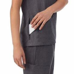 Petite Cuddl Duds® Scrubs V-Neck Top With 3 Pockets Black 14 Petite Cuddl Duds® Scrubs V-Neck Top With 3 Pockets Black -Cuddl Duds shop unnamed file 2417