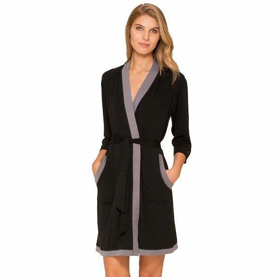 Women's Cuddl Duds® Pajamas: Essentials Wrap Robe Black Women's Cuddl Duds® Pajamas: Essentials Wrap Robe Black -Cuddl Duds shop unnamed file 2436