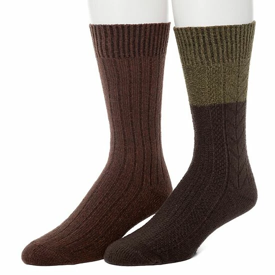 Men's ClimateSmart by Cuddl Duds 2-Pack Cable Colorblock Crew Socks Grey Navy Men's ClimateSmart By Cuddl Duds 2-Pack Cable Colorblock Crew Socks Grey Navy -Cuddl Duds shop unnamed file 2442