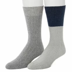 Men's ClimateSmart By Cuddl Duds 2-Pack Cable Colorblock Crew Socks Grey Navy 3 Men's ClimateSmart By Cuddl Duds 2-Pack Cable Colorblock Crew Socks Grey Navy -Cuddl Duds shop unnamed file 2443