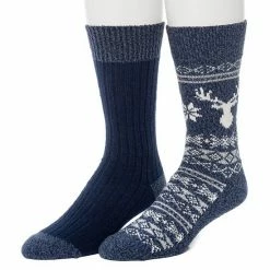 Men's ClimateSmart By Cuddl Duds 2-Pack Geometric Deer Fairisle Crew Socks Navy 7 Men's ClimateSmart By Cuddl Duds 2-Pack Geometric Deer Fairisle Crew Socks Navy -Cuddl Duds shop unnamed file 2448