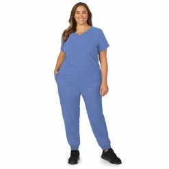 Plus Size Cuddl Duds® Scrubs Classic V-Neck Top Cameo Pink Heather 12 Plus Size Cuddl Duds® Scrubs Classic V-Neck Top Cameo Pink Heather -Cuddl Duds shop unnamed file 2464