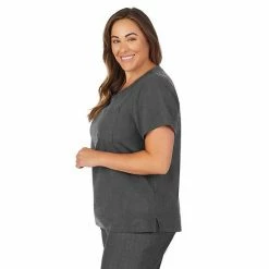 Plus Size Cuddl Duds® Scrubs Classic V-Neck Top Cameo Pink Heather 13 Plus Size Cuddl Duds® Scrubs Classic V-Neck Top Cameo Pink Heather -Cuddl Duds shop unnamed file 2465