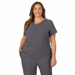 Plus Size Cuddl Duds® Scrubs Classic V-Neck Top Cameo Pink Heather 14 Plus Size Cuddl Duds® Scrubs Classic V-Neck Top Cameo Pink Heather -Cuddl Duds shop unnamed file 2466