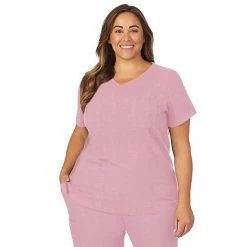 Plus Size Cuddl Duds® Scrubs Classic V-Neck Top Cameo Pink Heather 17 Plus Size Cuddl Duds® Scrubs Classic V-Neck Top Cameo Pink Heather -Cuddl Duds shop unnamed file 2469