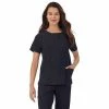 Women's Cuddl Duds® Scrubs Henley Top With 2 Pockets Black