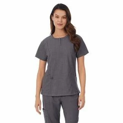 Petite Cuddl Duds® Scrubs Top With 2 Pockets Navy Heather 15 Petite Cuddl Duds® Scrubs Top With 2 Pockets Navy Heather -Cuddl Duds shop unnamed file 2508