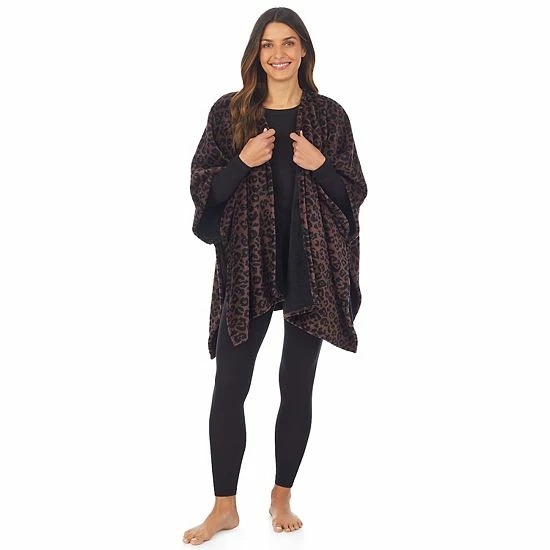 Women's Cuddl Duds® Double Plush Reversible Wrap Brown Animal 10 Women's Cuddl Duds® Double Plush Reversible Wrap Brown Animal - Image 10