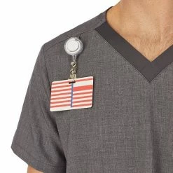 Men's Cuddl Duds® Scrubs Classic V-Neck Top With Zip Back Pocket White -Cuddl Duds shop unnamed file 2516