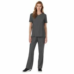 Petite Cuddl Duds® Scrubs Classic V-Neck Top Cameo Pink Heather 11 Petite Cuddl Duds® Scrubs Classic V-Neck Top Cameo Pink Heather -Cuddl Duds shop unnamed file 2530