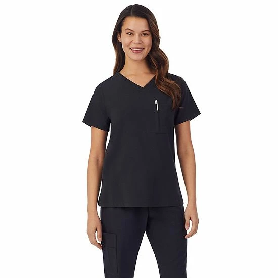Petite Cuddl Duds® Scrubs Classic V-Neck Top Cameo Pink Heather 8 Petite Cuddl Duds® Scrubs Classic V-Neck Top Cameo Pink Heather - Image 8