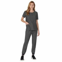 Plus Size Cuddl Duds® Scrubs Henley Top With 2 Pockets Charcoal Heather Gray 12 Plus Size Cuddl Duds® Scrubs Henley Top With 2 Pockets Charcoal Heather Gray -Cuddl Duds shop unnamed file 2540