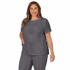 Plus Size Cuddl Duds® Scrubs Henley Top With 2 Pockets Charcoal Heather Gray 13 Plus Size Cuddl Duds® Scrubs Henley Top With 2 Pockets Charcoal Heather Gray -Cuddl Duds shop unnamed file 2541