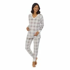 Maternity Cuddl Duds® Velour Fleece V-Neck Pajama Top & Pajama Jogger Pants Sleep Set Mint Dogs -Cuddl Duds shop unnamed file 2568