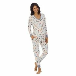 Maternity Cuddl Duds® Velour Fleece V-Neck Pajama Top & Pajama Jogger Pants Sleep Set Mint Dogs -Cuddl Duds shop unnamed file 2569