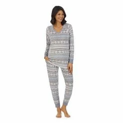 Maternity Cuddl Duds® Velour Fleece V-Neck Pajama Top & Pajama Jogger Pants Sleep Set Mint Dogs -Cuddl Duds shop unnamed file 2570