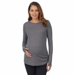 Maternity Cuddl Duds® Stretch Thermal Long Sleeve Ballet Top Gray Fairisle -Cuddl Duds shop unnamed file 2623
