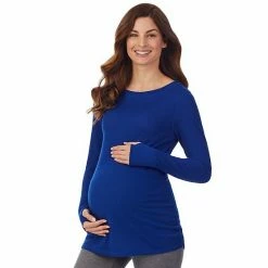 Maternity Cuddl Duds® Stretch Thermal Long Sleeve Ballet Top Gray Fairisle -Cuddl Duds shop unnamed file 2624
