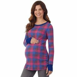 Maternity Cuddl Duds® Stretch Thermal Long Sleeve Ballet Top Gray Fairisle -Cuddl Duds shop unnamed file 2625