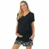 Maternity Cuddl Duds® 3-piece Headband, Pajama Top, & Pajama Boxer Shorts Set Tropical