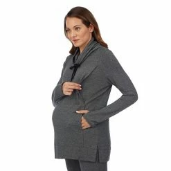 Maternity Cuddl Duds® Ultra Cozy Tunic Charcoal Heather -Cuddl Duds shop unnamed file 2664