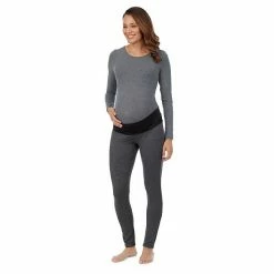 Maternity Cuddl Duds® Ultra Cozy Leggings Charcoal Heather 2 Maternity Cuddl Duds® Ultra Cozy Leggings Charcoal Heather -Cuddl Duds shop unnamed file 2671