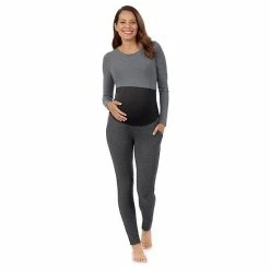 Maternity Cuddl Duds® Ultra Cozy Leggings Charcoal Heather 4 Maternity Cuddl Duds® Ultra Cozy Leggings Charcoal Heather -Cuddl Duds shop unnamed file 2673
