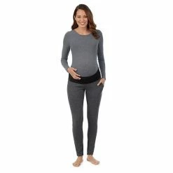 Maternity Cuddl Duds® Ultra Cozy Leggings Charcoal Heather 5 Maternity Cuddl Duds® Ultra Cozy Leggings Charcoal Heather -Cuddl Duds shop unnamed file 2674