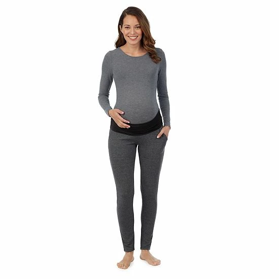 Maternity Cuddl Duds® Ultra Cozy Leggings Charcoal Heather Maternity Cuddl Duds® Ultra Cozy Leggings Charcoal Heather -Cuddl Duds shop unnamed file 2674