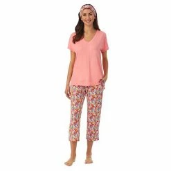 Women's Cuddl Duds® 3-Piece Pajama Top, Pajama Capri Pants & Headband Sleep Set Black Floral -Cuddl Duds shop unnamed file 2703