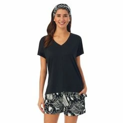 Women's Cuddl Duds® 3-Piece Pajama Top, Pajama Boxer Shorts & Headband Sleep Set Coral Floral 13 Women's Cuddl Duds® 3-Piece Pajama Top, Pajama Boxer Shorts & Headband Sleep Set Coral Floral -Cuddl Duds shop unnamed file 2716