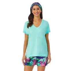 Women's Cuddl Duds® 3-Piece Pajama Top, Pajama Boxer Shorts & Headband Sleep Set Coral Floral 17 Women's Cuddl Duds® 3-Piece Pajama Top, Pajama Boxer Shorts & Headband Sleep Set Coral Floral -Cuddl Duds shop unnamed file 2720