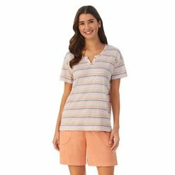 Women's Cuddl Duds® Far-Infrared Enhance Short Sleeve Pajama Top & Pajama Shorts Sleep Set Gray White Stripe 13 Women's Cuddl Duds® Far-Infrared Enhance Short Sleeve Pajama Top & Pajama Shorts Sleep Set Gray White Stripe -Cuddl Duds shop unnamed file 2726