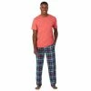 Big & Tall Cuddl Duds® Crewneck Tee & Sleep Pants Set Navy Plaid